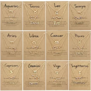 Retro Constellation Alphabet Symbol Necklace